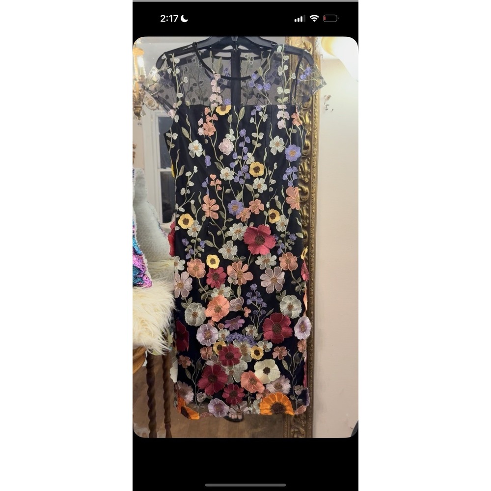 Anthea Crawford Dahlia FLORAL embroidered Shien Dress Taylor Swift Grammy Inspir - Picture 2 of 16